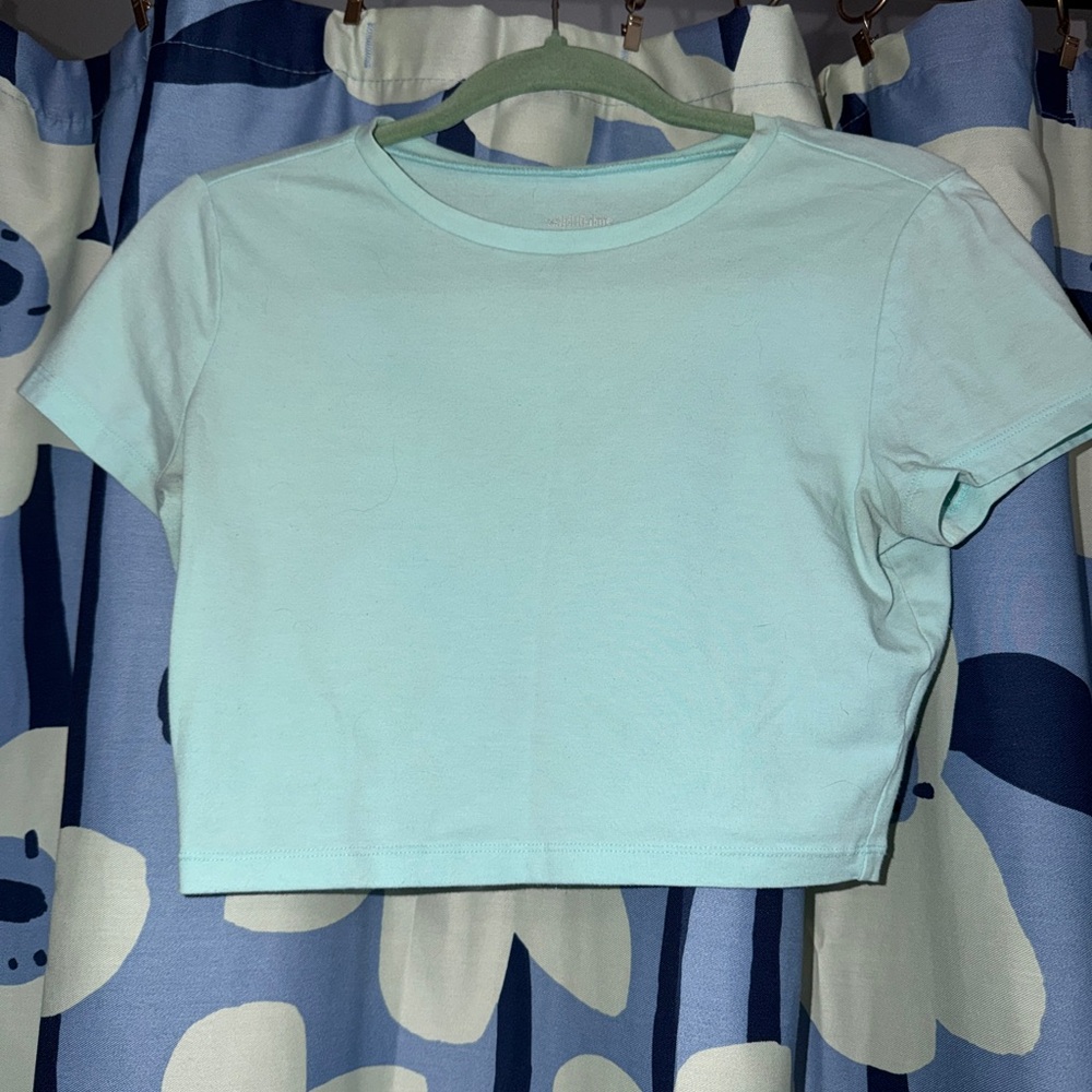 Wild Fable Sky Blue Crop T-Shirt